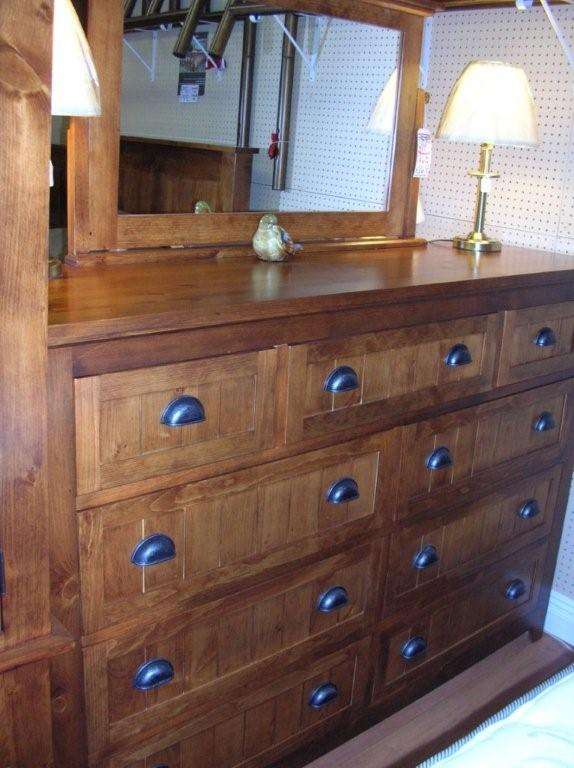 Rustic Pine 9 Drawer Dresser Solid Wood Mennonite Furniture Hart's