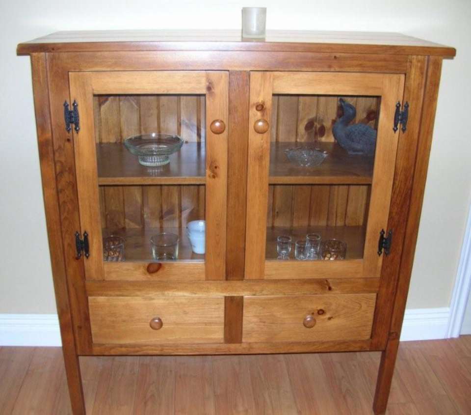 Rustic Pine Glass Door Sideboard