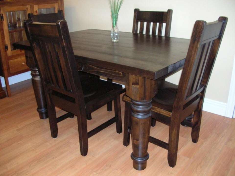 Pine Rough Sawn 5 Piece Harvest Table Set