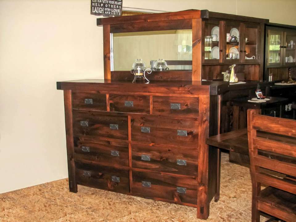 Pine Timber Yukon 9 Drawer Dresser