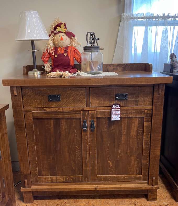 Wormy Maple Timber 48 inch wide, 2 door, 2 drawer Sideboard