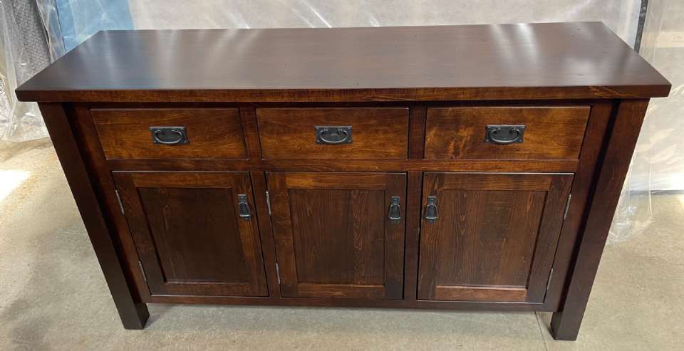 Wormy Maple Shaker Style 3 Drawer, 3 Door Sideboard